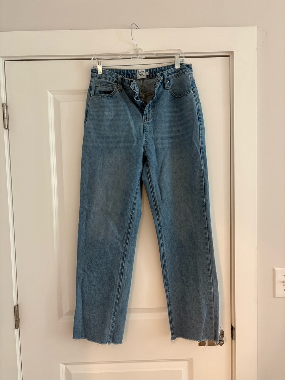 Princess Polly Light Blue Straight Leg Jeans